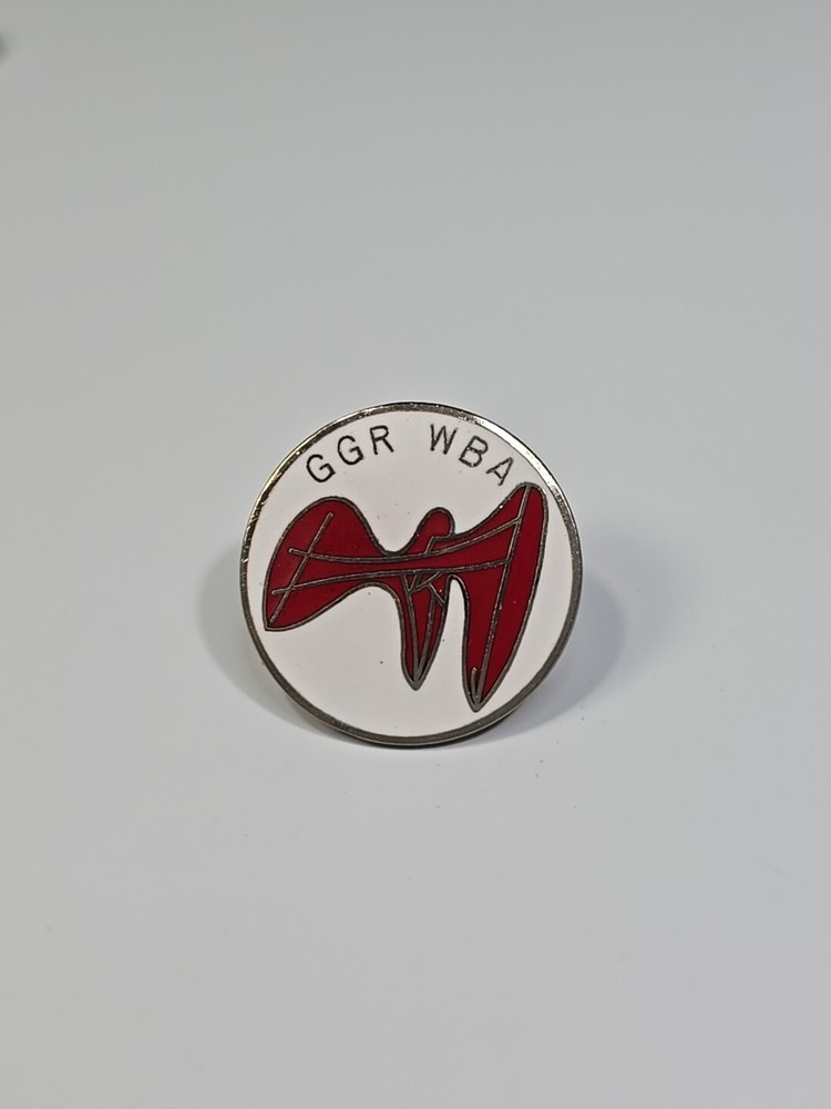 GGR WBA Bowling Lapel Pin Red & White Design