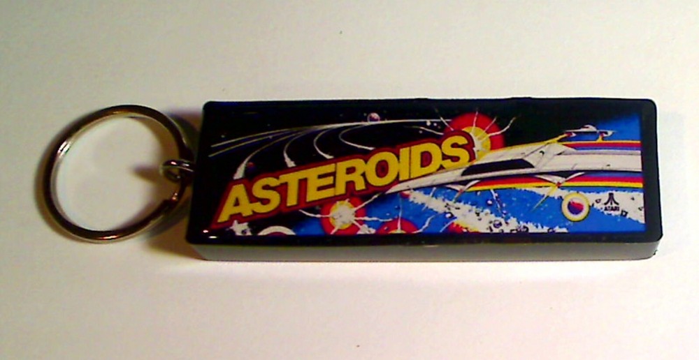 Asteroids Arcade Marquee Coin Door accessory Keychain