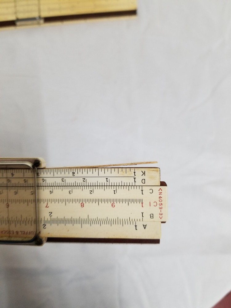 Vintage Keuffel And Esser Slide Rule And Leather Case