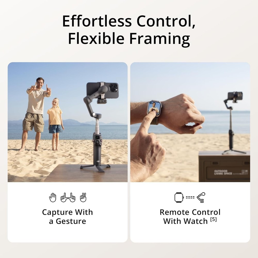 DJI Osmo Mobile 7P Gimbal Stabilizer for iPhone, Android, Native Tracking, Light