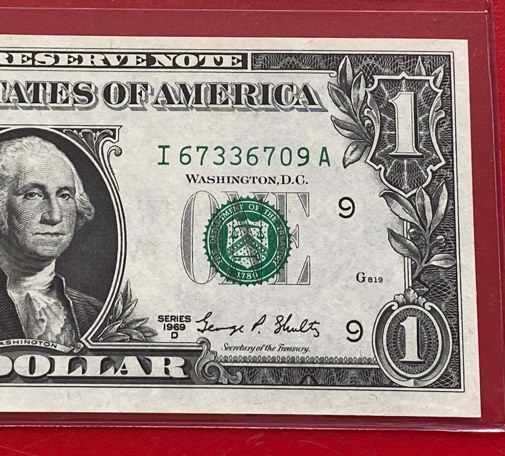 1969D  $1 DOLLAR BILL ( MINNEAPOLIS ) UNCIRCULATED