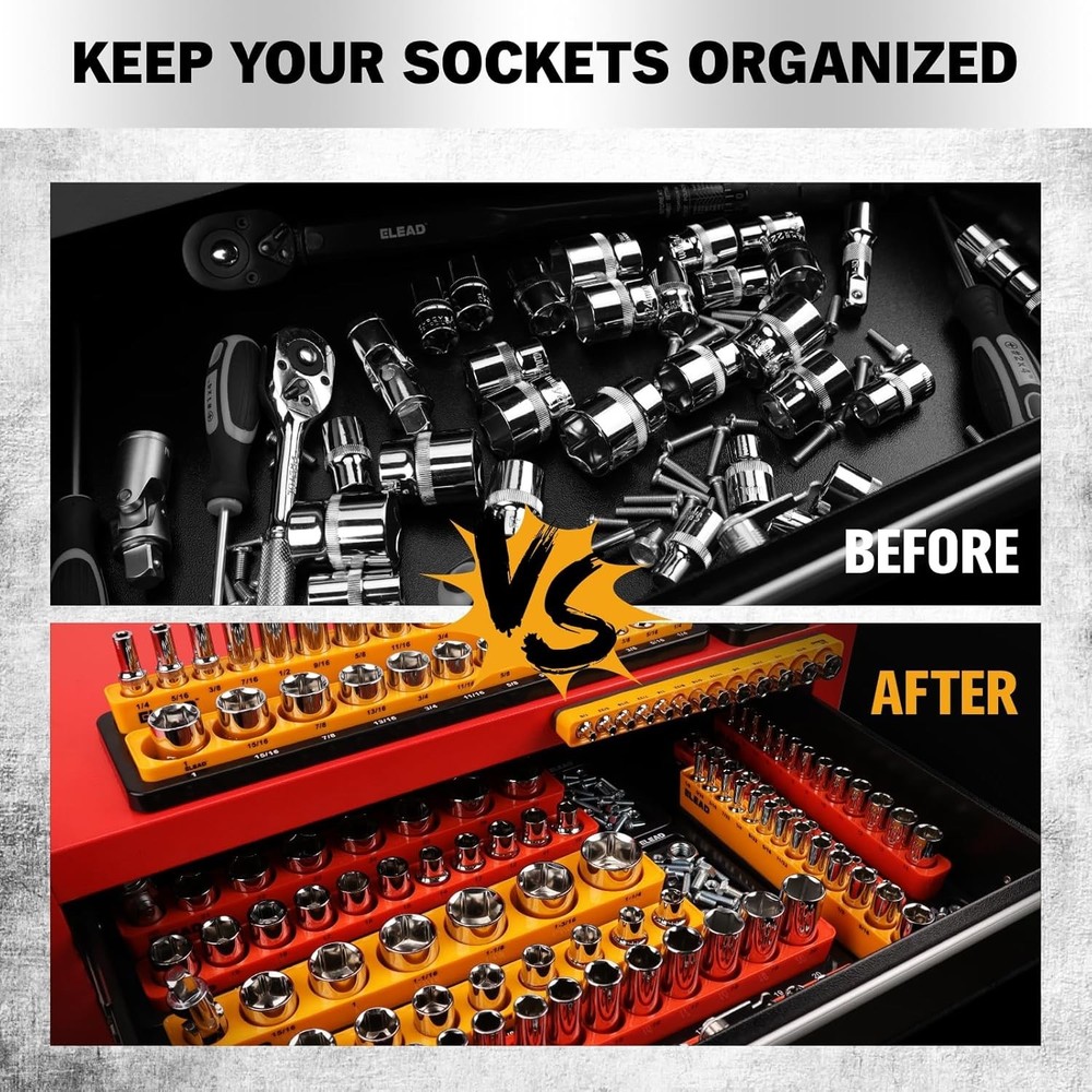 Durable Magnetic Socket Holder Set - Organize 143 Sockets with Ease and Speed