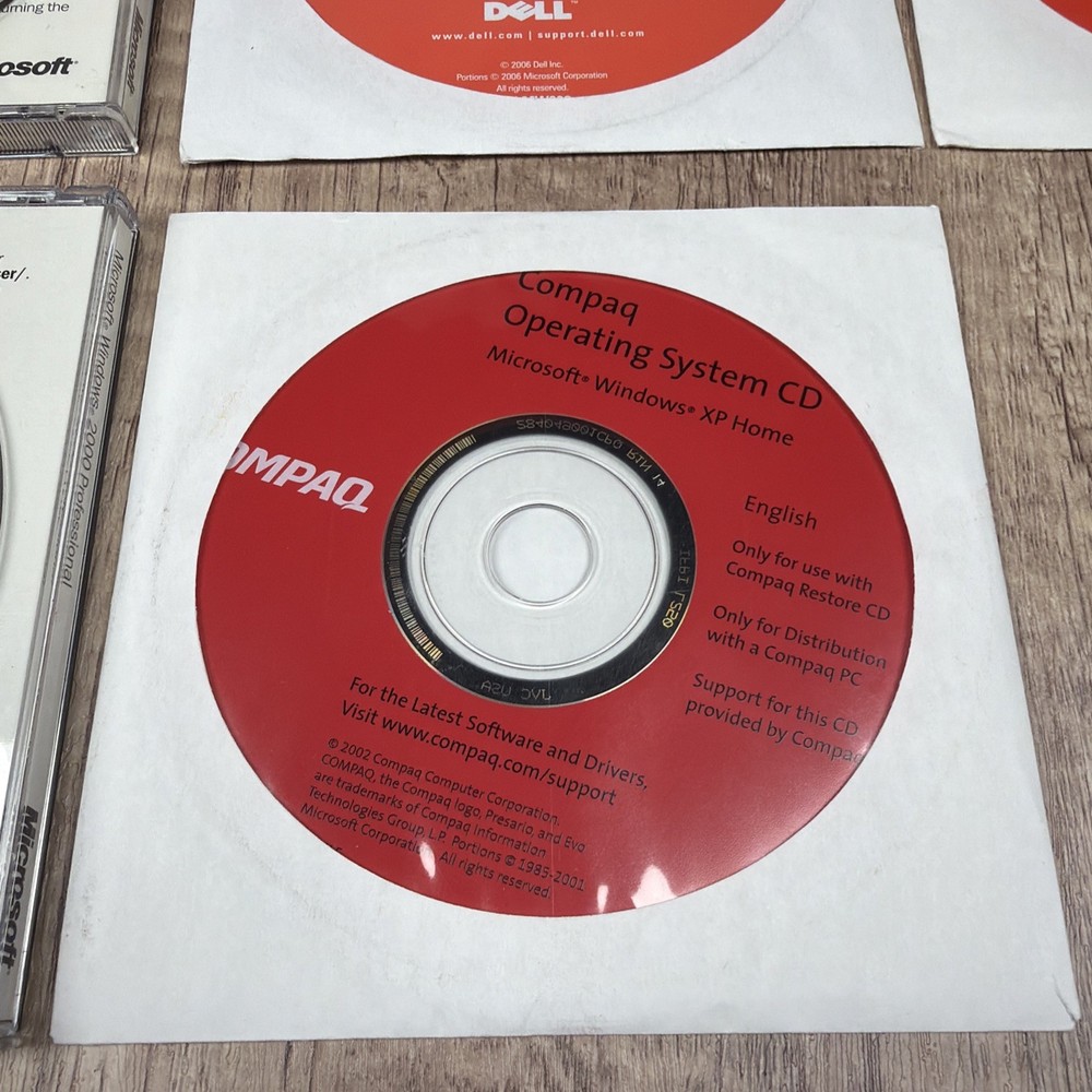 OS BUNDLE - Microsoft Windows 95, 2000 Professional, XP Home Restore Compaq Dell