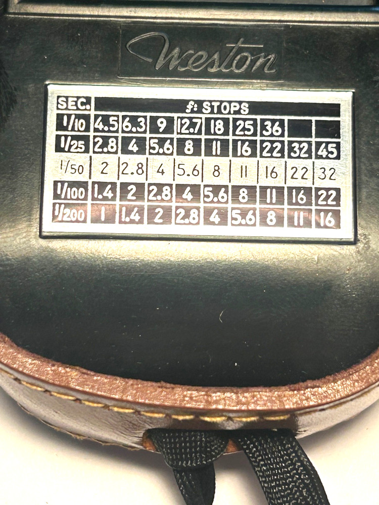 Vintage Weston Model 853 Vintage Light Exposure Meter Case Manual Tether