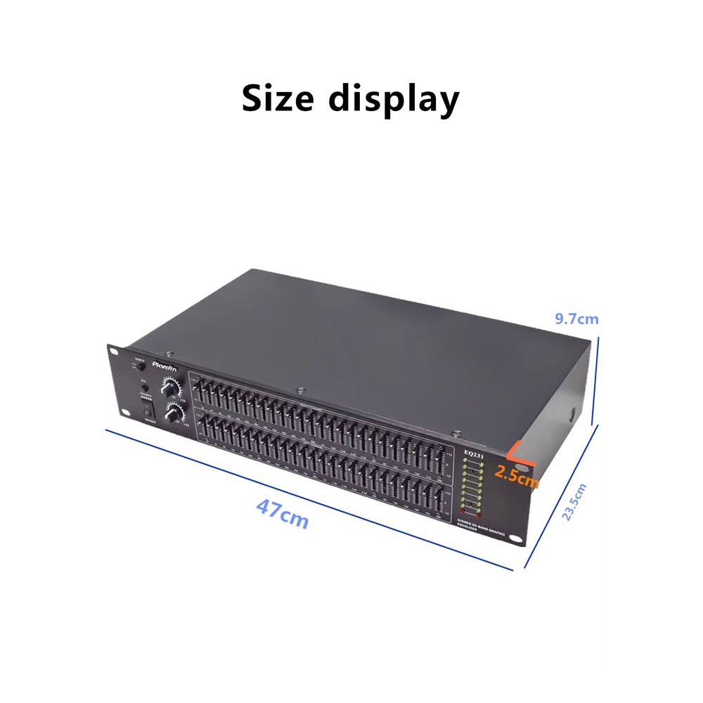 EQ231 Dual 25-Band Stereo EQ Graphic Equalizer Hifi Bluetooth Equalizer 220V