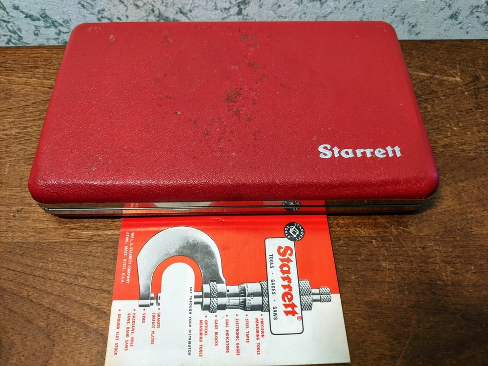 STARRETT ID INSIDE MICROMETER NO 124A w/ CASE - LOT4