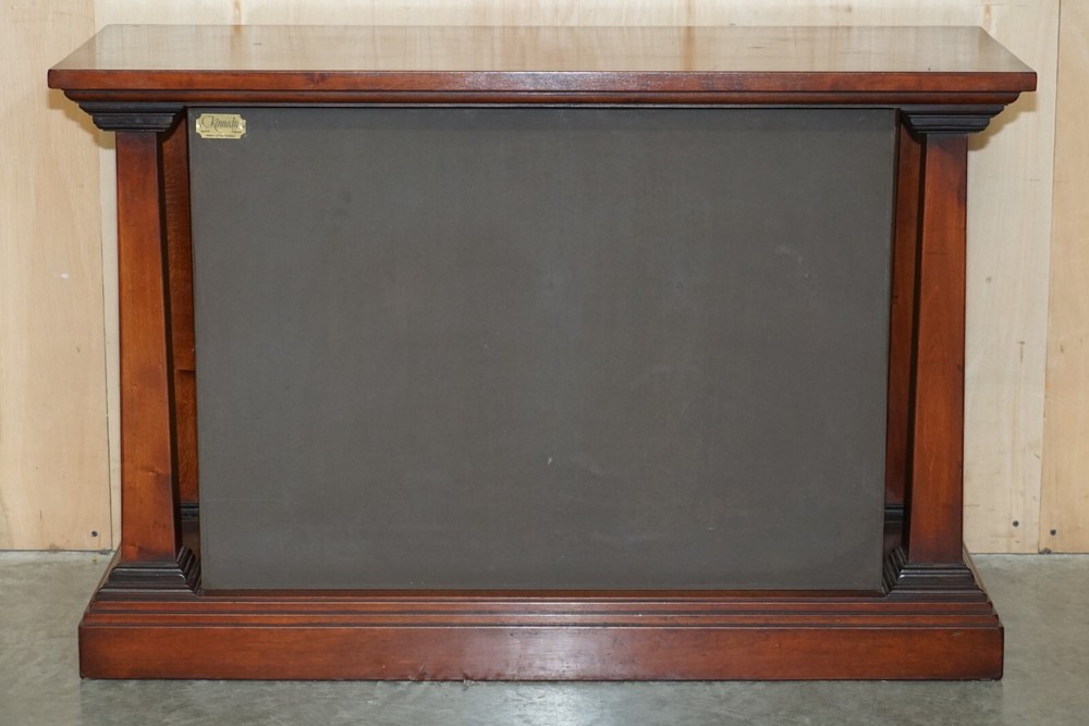 REH KENNEDY HARRODS LONDON SOLID MAHOGANY OPEN PILLARED DWARF LIBRARY BOOKCASE