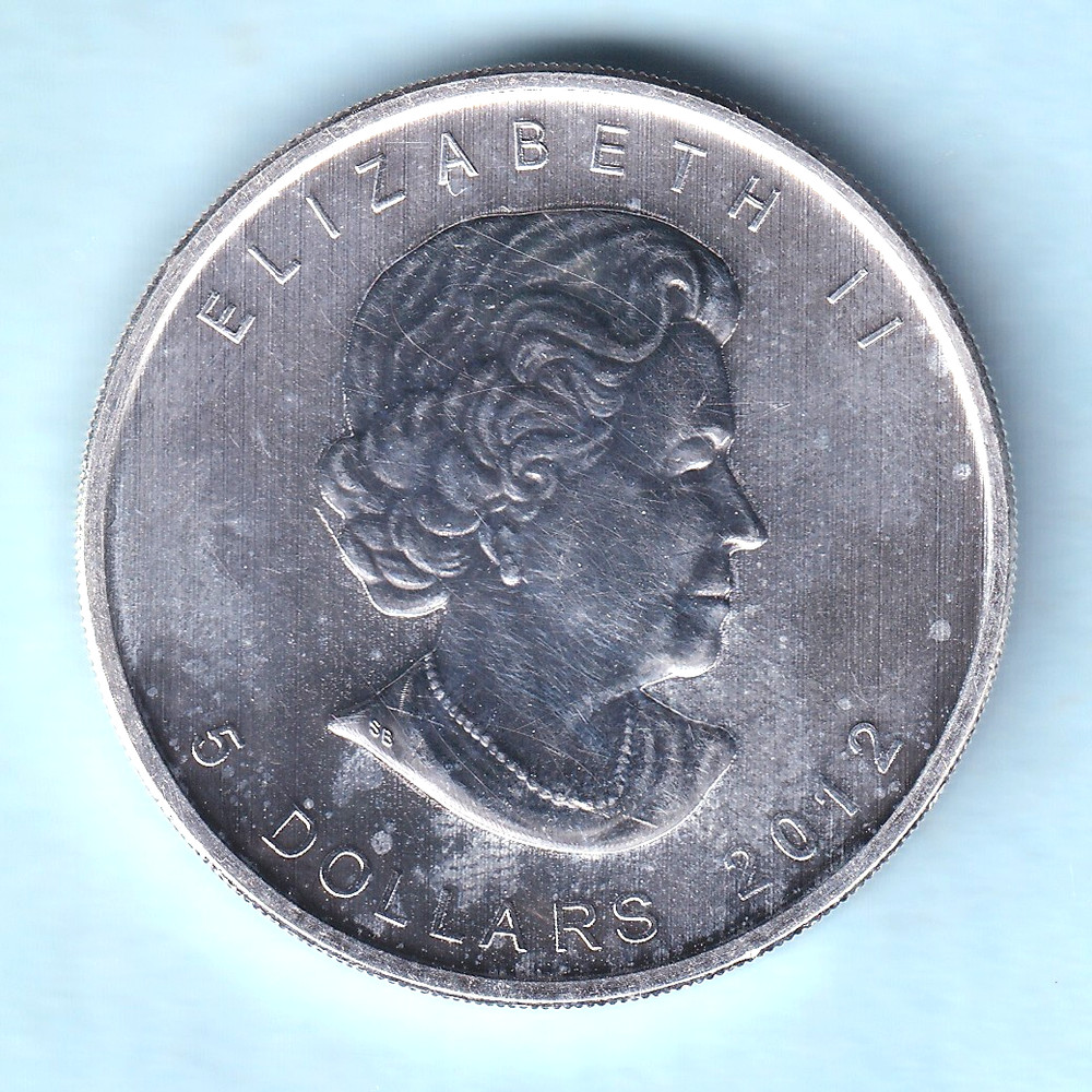 Canada. 2012 1 oz Silver - 5 Dollars. Moose. UNC