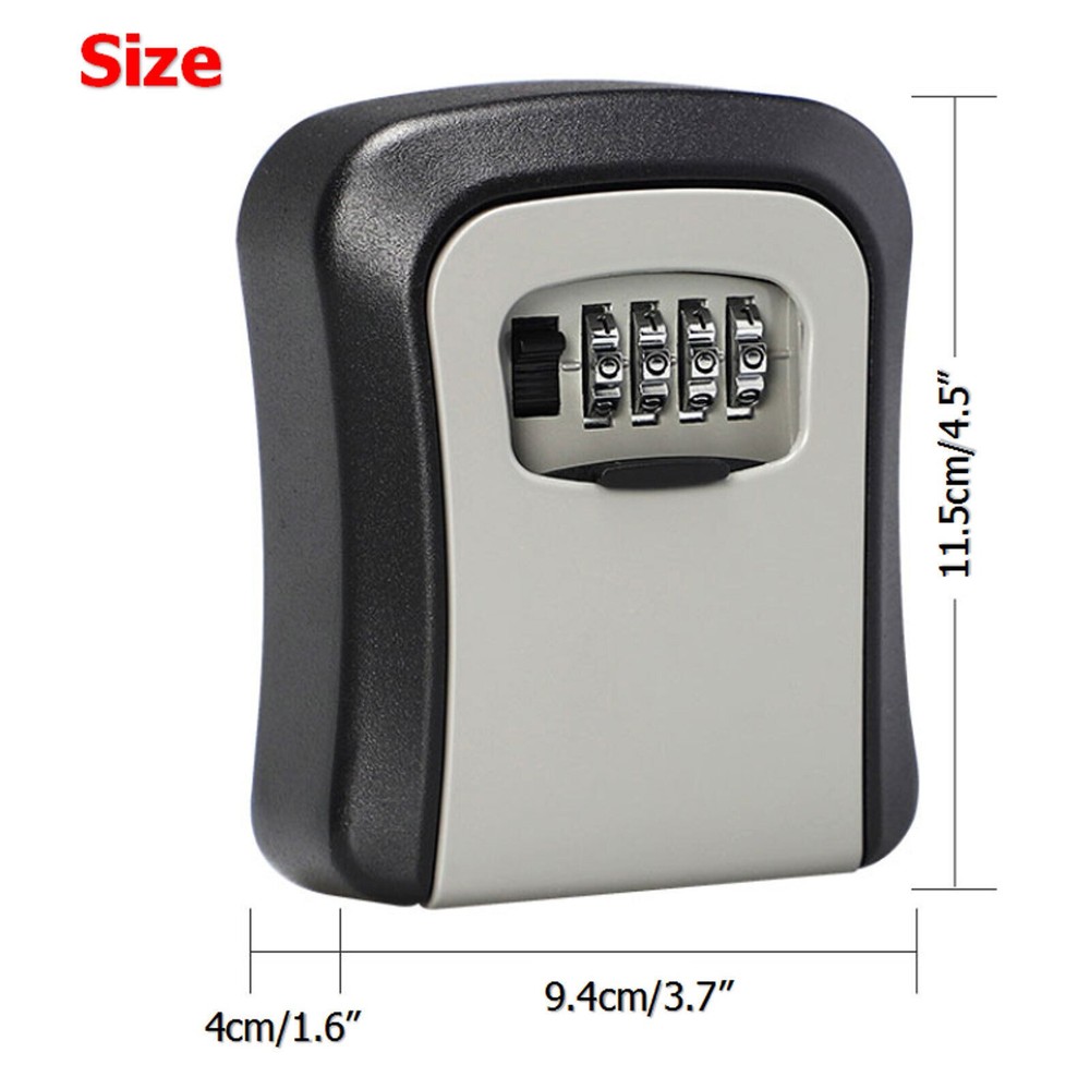 4-Digit Combination Lock Key Box Safe Storage Box Padlock Security Home Outdoor