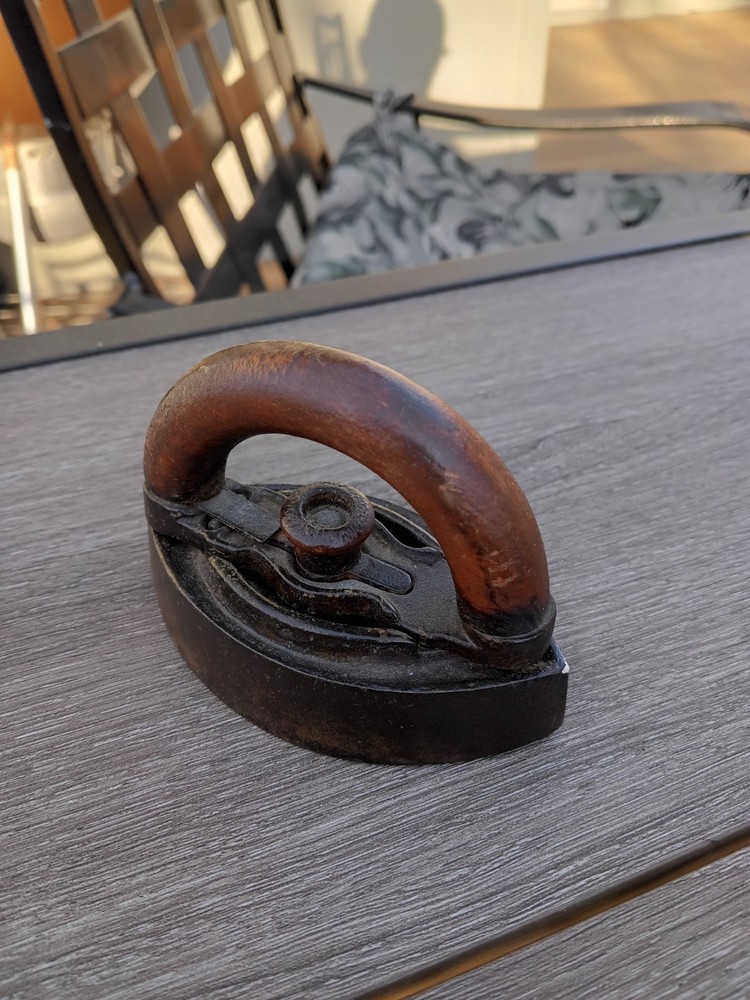 Antique Sad Iron/Flat Iron Removable Wood Handle