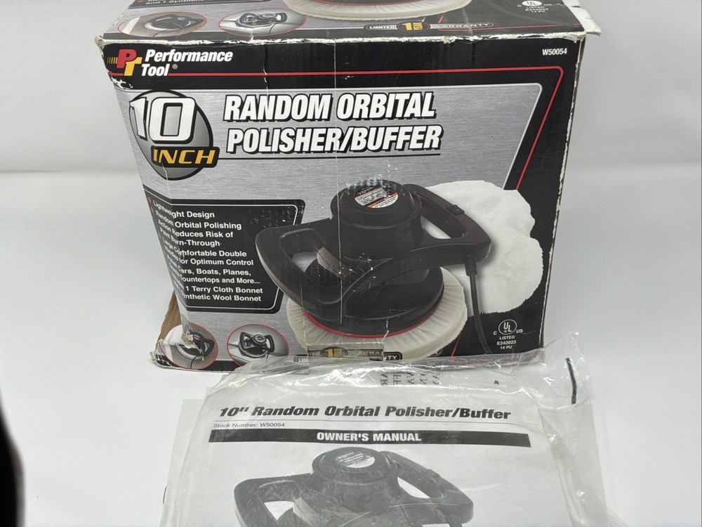 Performance Tool W50054 Random Orbital Buffer/Polisher, Black, 10 Inch