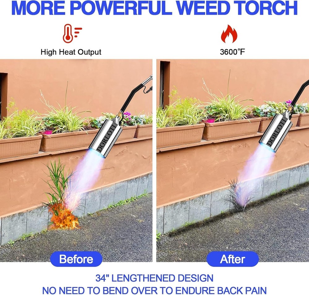 Propane Torch Weed Burner Kit Heavy Duty Multi-Use Flame Igniter Hose