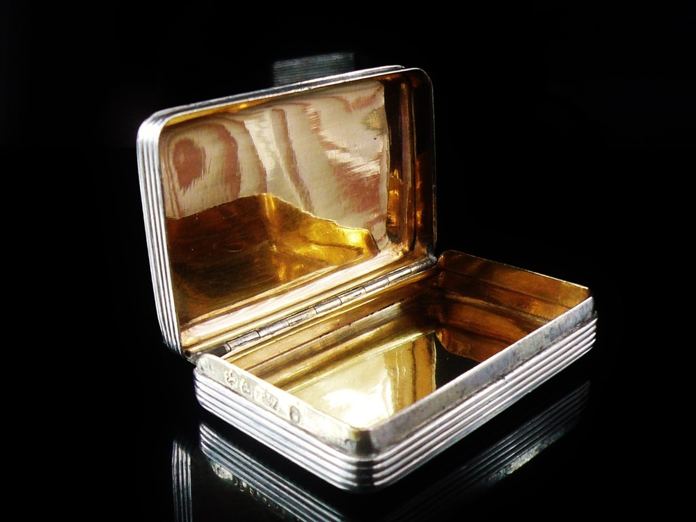 Antique Sterling Silver Snuff Box, Thomas Willmore, Hallmarked Birmingham 1801