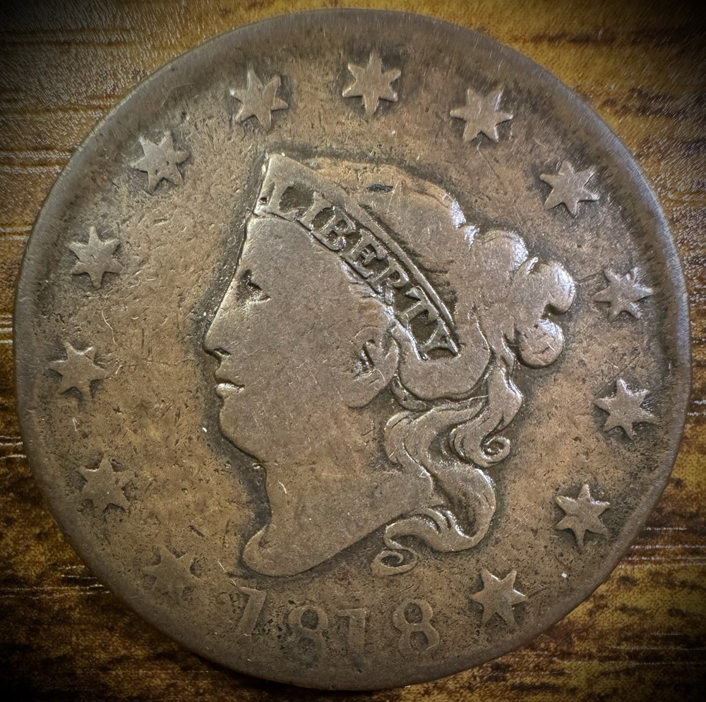 1818 Large Cent Coronet Head Matron Style
