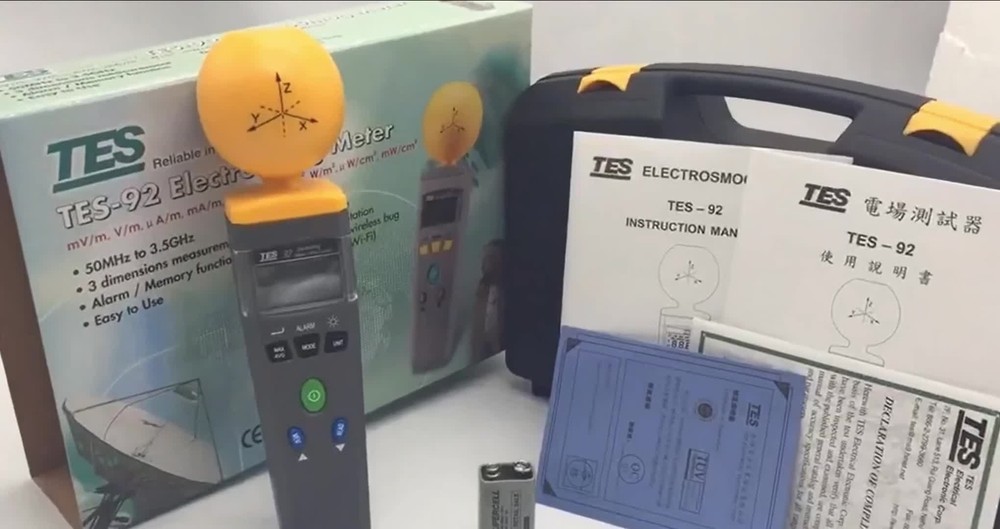 TES-92 Digital 3-Axis EMF Meter Data Logger Electromagnetic Radiation Detector