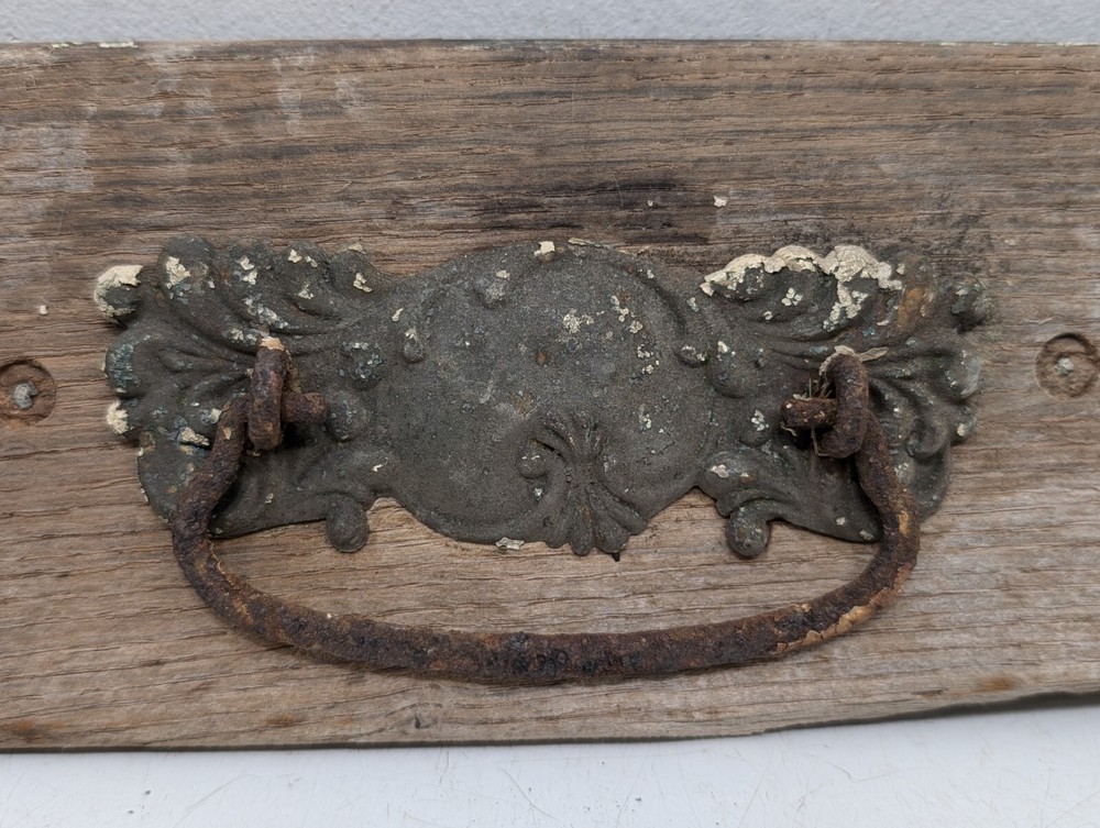 Architectural Salvage Wood Drawer Front Ornate Victorian Primitive Drawer Pull