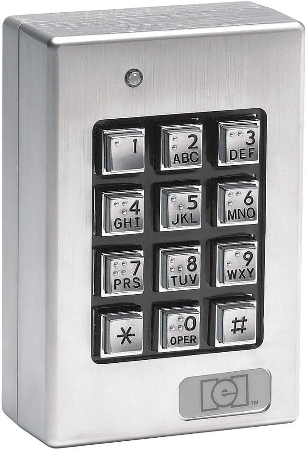 Linear 212SE Weatherproof Indoor/Outdoor Numeric Security Keypad (Silver)