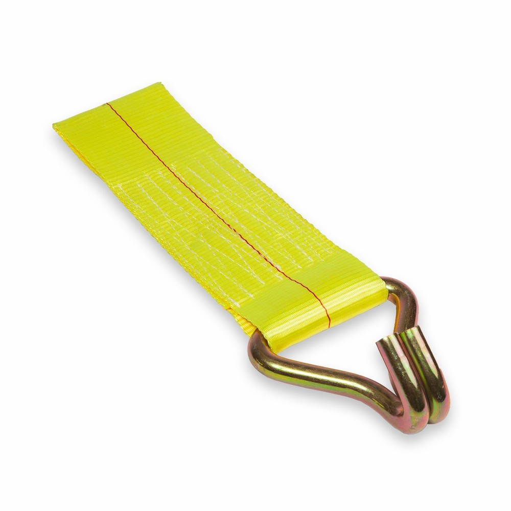 4" Fixed End Wire Hook J Strap for 4" Ratchet Flatbed Truck Trailer Tie Down