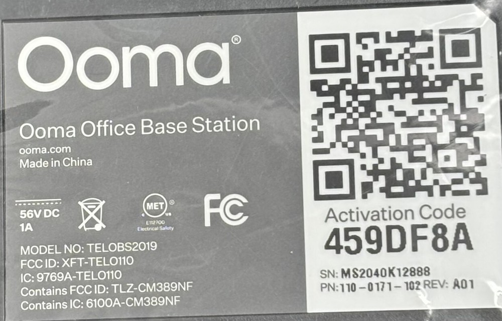 OOMA LTE460 TELOBS2019 ADAPTER WITH CONNECT BASE STATION