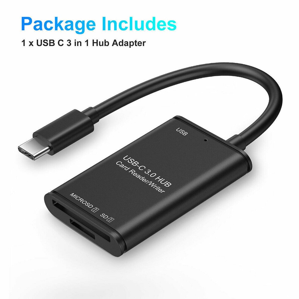 USB C to SD Card Reader Writer Adapter USB 3.0 Micro SD Memory Card Adapter Lot