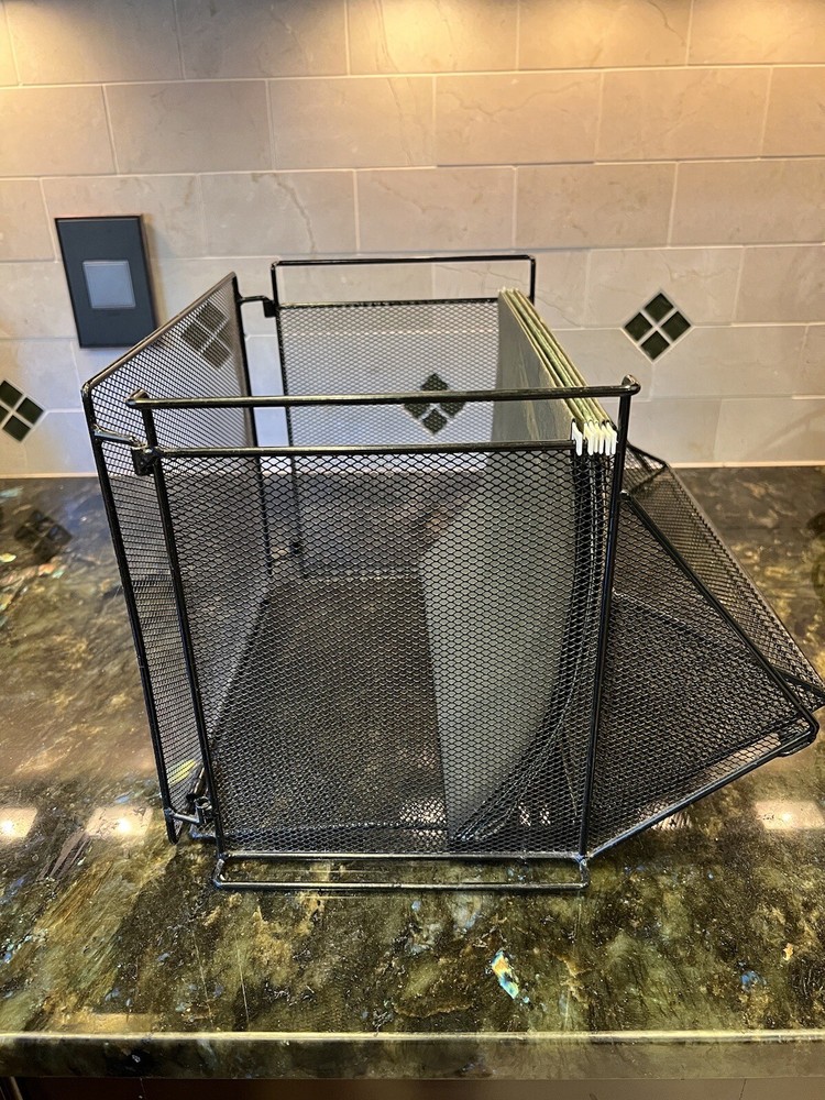 Foldable Desk Organizer with Vertical File Office Organization Storage