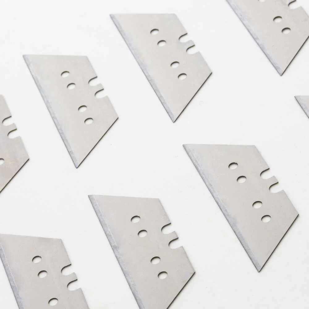 4-Hole Replacement Utility Razor Blades 8 Pack Standard Trapezoid Box Cutter