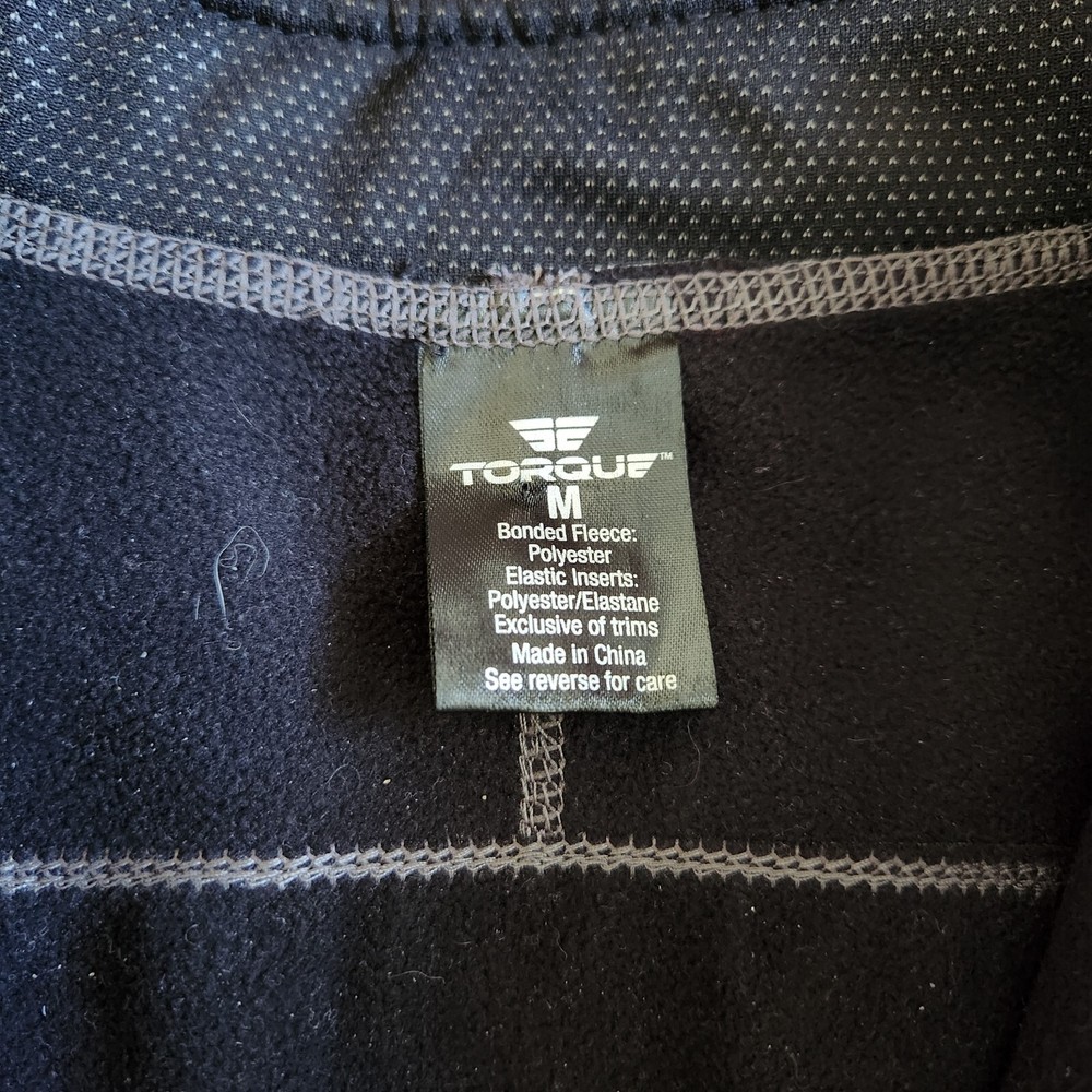 Torque Motorcycle Fleece Half-Zip Size M Medium Black Lightweight Jacket