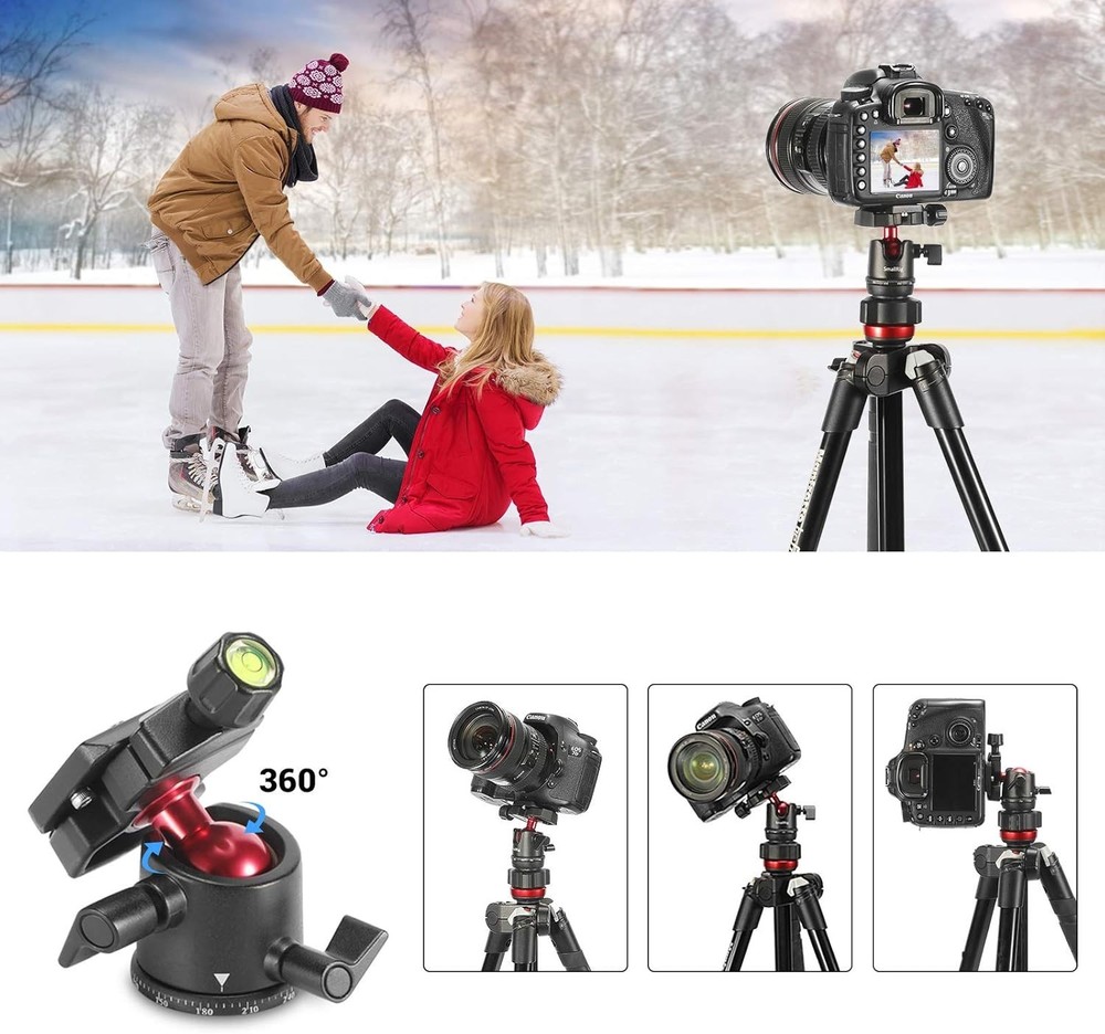 Versatile Mini Ball Head for Cameras & GoPro - Precision Adjustments & Stability