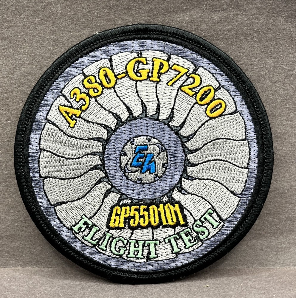 Pratt & Whitney GE Engine Alliance Patch 4" A380 GP7200 Flight Test GP550101