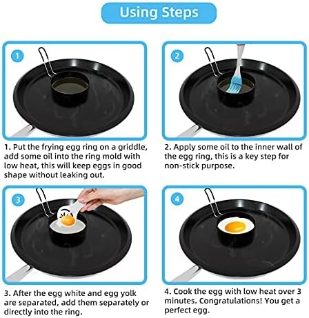Omelet Pancake Egg Rings 3 Pack Stainless