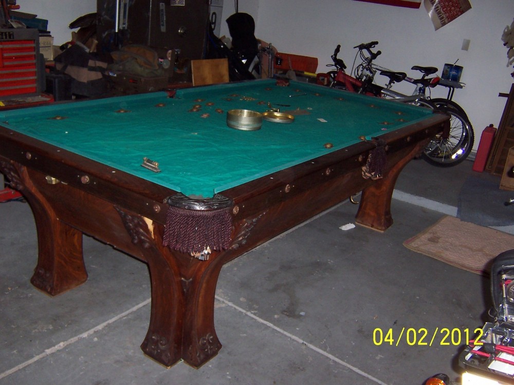 1896 Phister Brunswick pool table Henry Fonda's billiard table