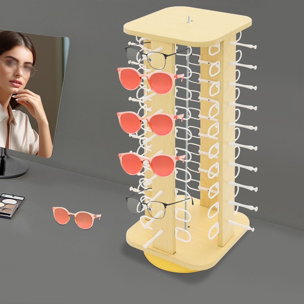 360° Rotatable Eyeglass Display Stand, Modern Sunglasses Organizer