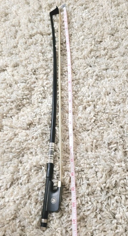1/4 Cello Bow Horsehair Light Black Plastic