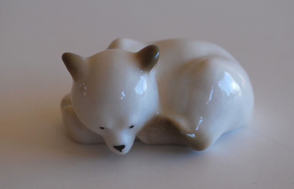 Lomonosov Porcelain Figurine BEAR white