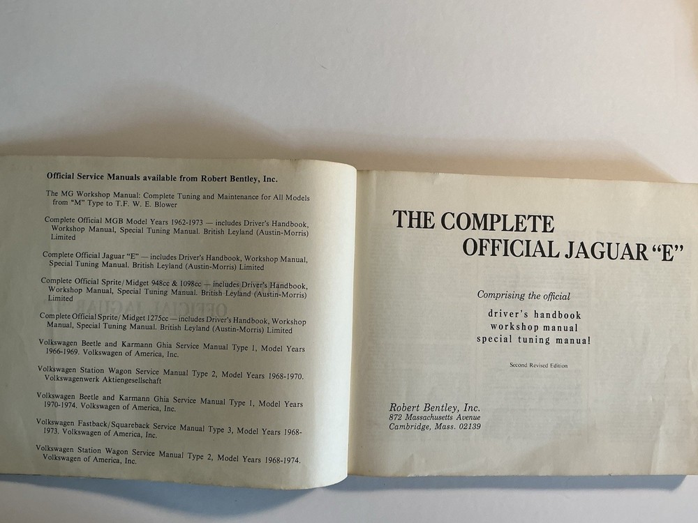 jaguar e type owners manual