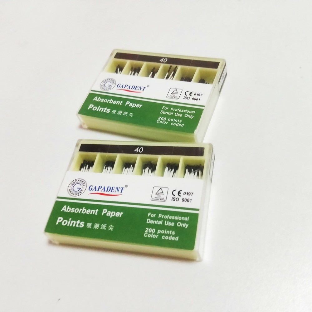 2 Packs 40# Gutta Percha Absorbent Paper Points Root Canal Endo 200points/pack