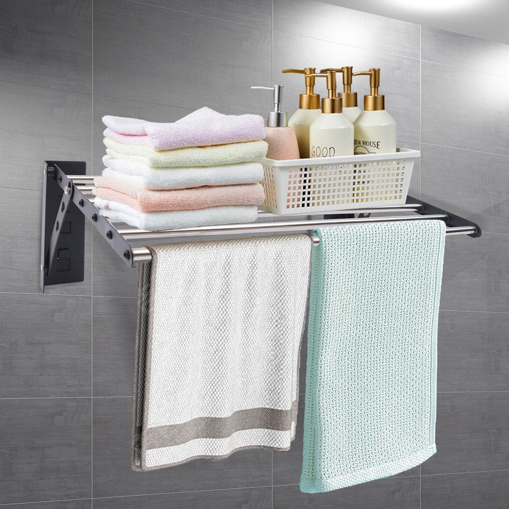Wall Mount Drying Rack Retractable Folding Dryer Hanger Laundry Clothes Rack