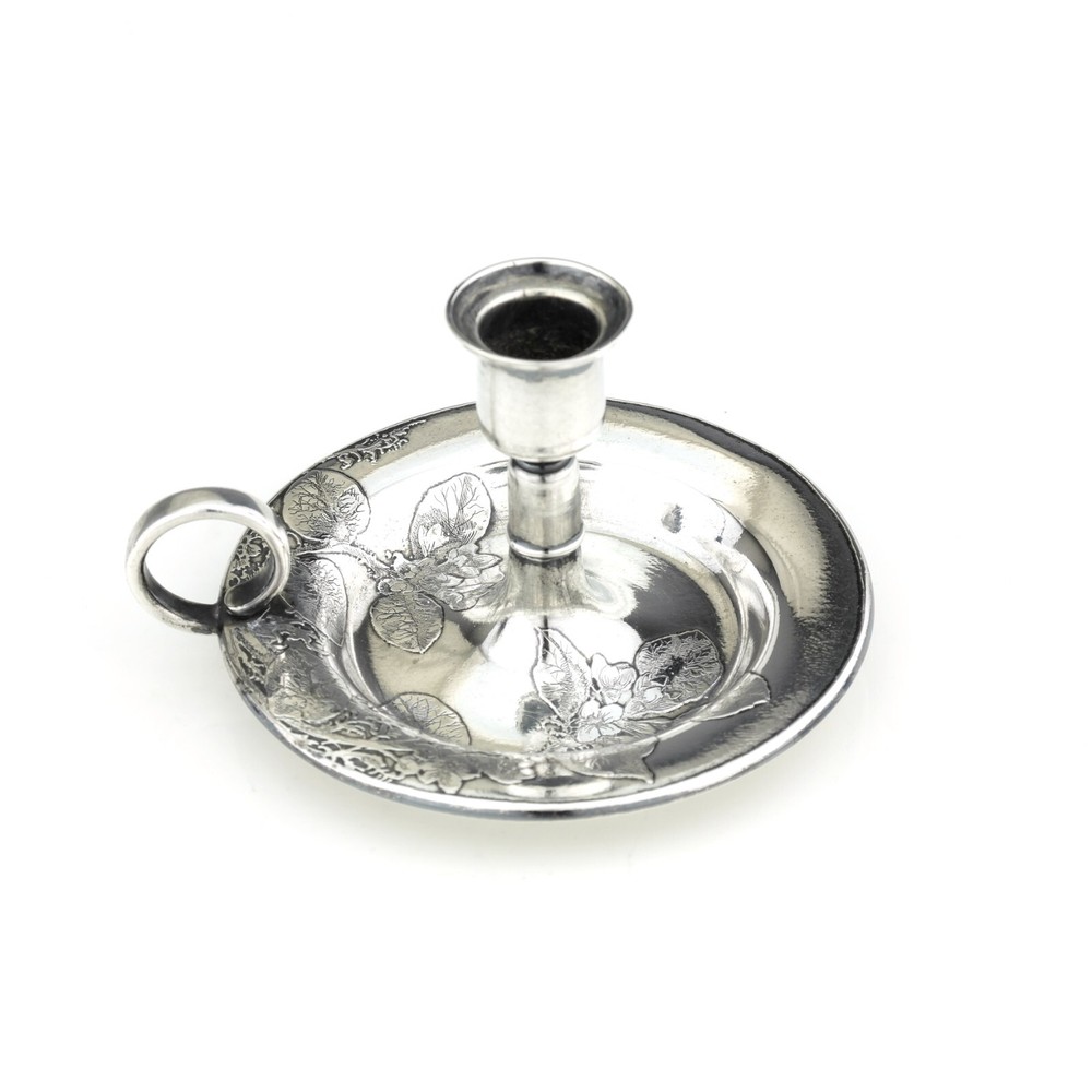 Ornate Antique Tiffany Solid Sterling Silver Acid Etched Candlestick