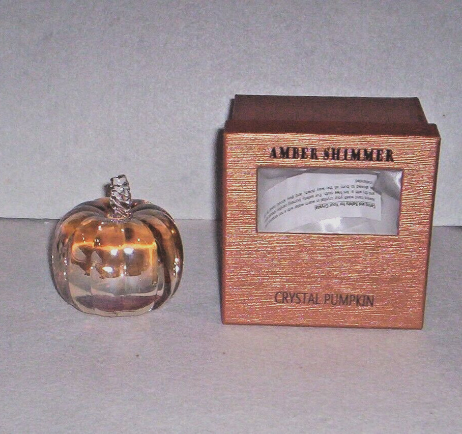 Simon Designs Crystal Amber Shimmer Pumpkin NIB
