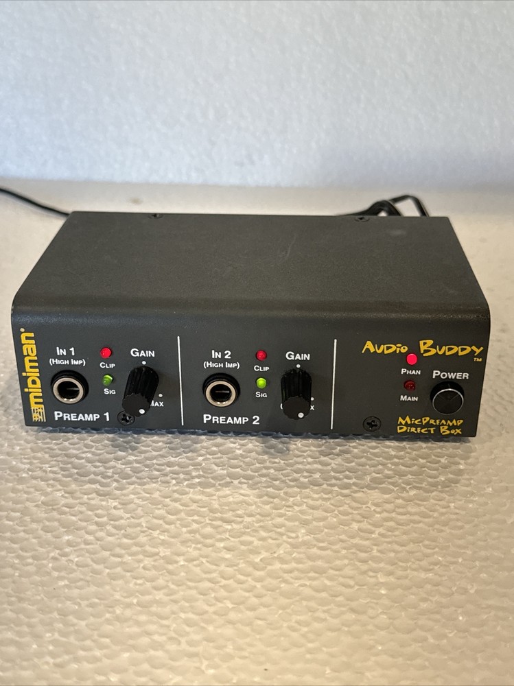 Midiman Audio Buddy 2 Channel Microphone Mic Preamp & Direct Box Phantom Power