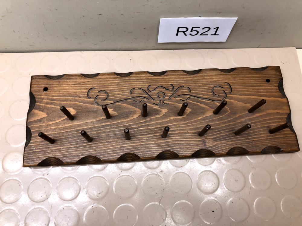 Vintage Thread Spool Holder Wall Hanging Wood Rack