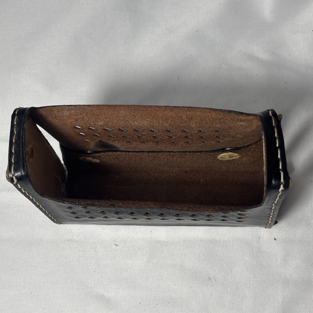 Vintage Transistor Radio Carrying Case & Strap Black Leather