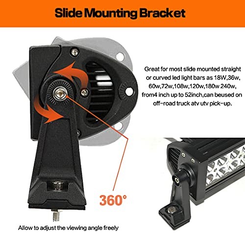 Side Brackets, Light Bar Mounting Brackets Kit - LED Light Bar Side Brackets