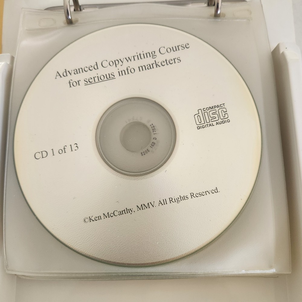 Ken McCarthy Advanced Copywriting Course. Rare 13 CD Set Including Manual...
