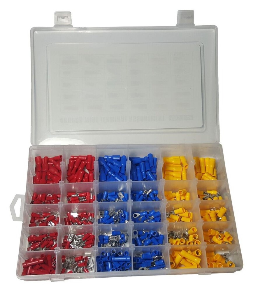 480 PC ASSORTED INSULATED ELECTRICAL WIRE TERMINAL CRIMP CONNECTOR SPADE SET KIT