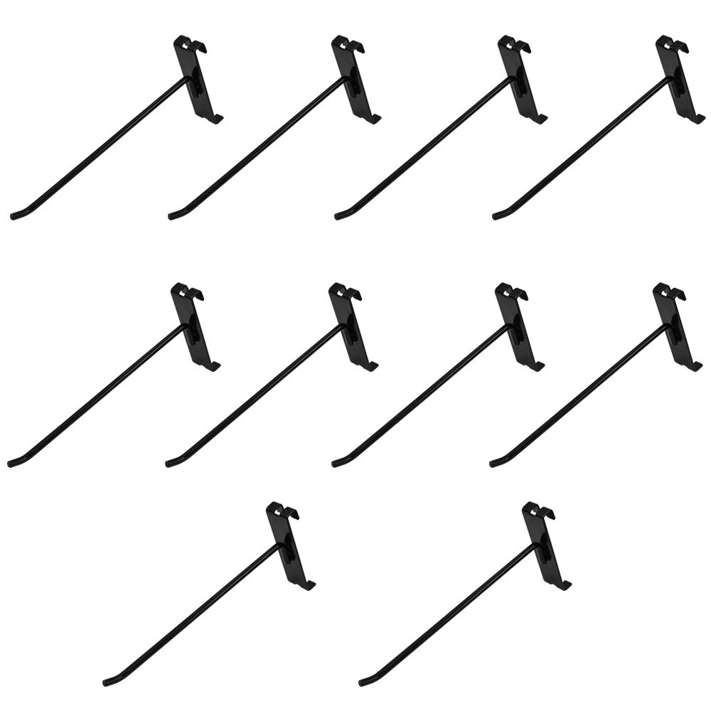 10 Pieces 8 Inch Gloss Black Metal Wire Gridwall Hooks Grid Panel Display Hanger