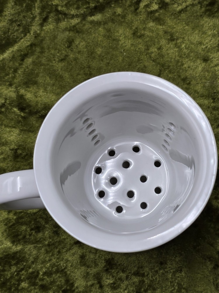 Ceramic Floral Teacup Infuser with Lid, Easy Clean, Nature Theme, Multicolor