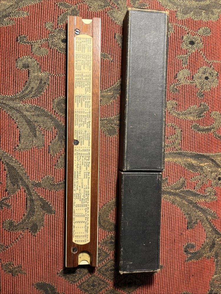 K&E Polyphase slide rule (sliderule) 4053-3; with case; mahogany