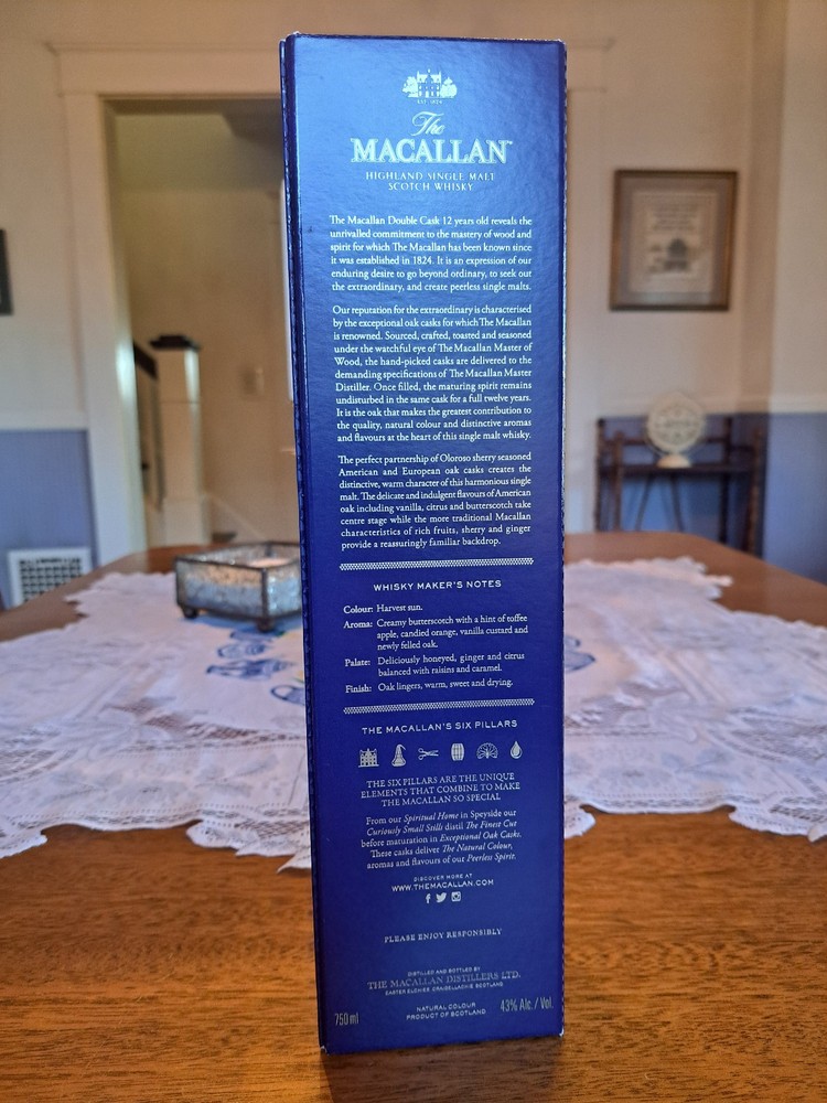 BOX ONLY The Macallan 12 Year Double Cask Scotch Whisky EMPTY Presentation Box