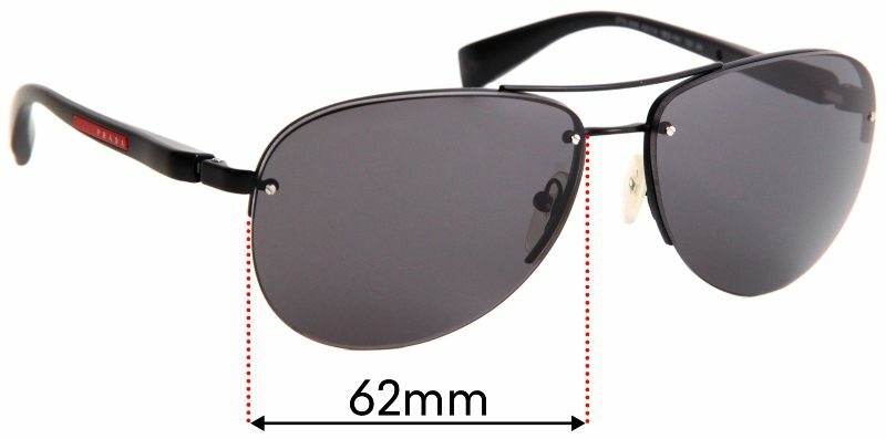 SFx Replacement Sunglass Lenses fits Prada SPS56M - 62mm Wide